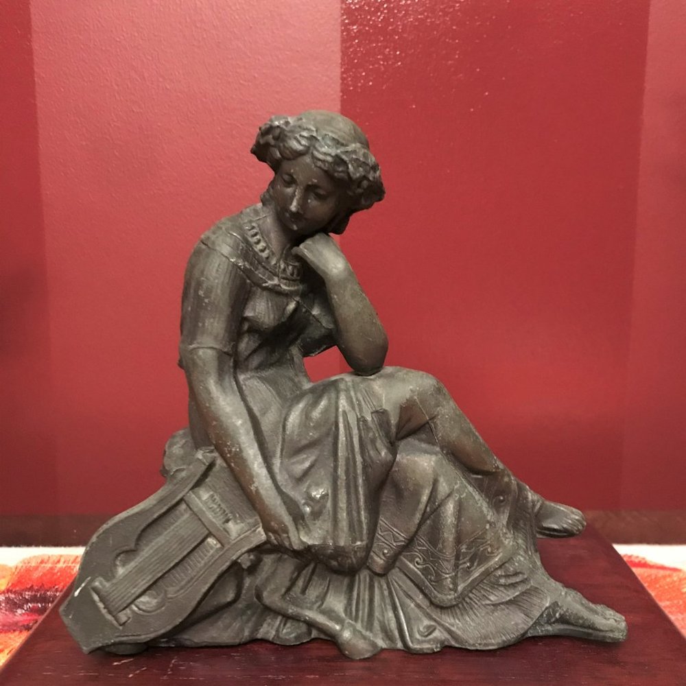 Muse with Lyre - Metal cast statue